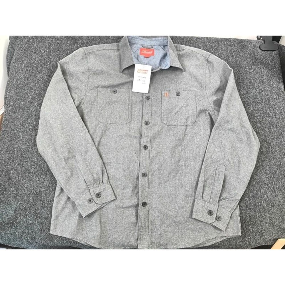 Coleman Mens XL Long Sleeve Button Up Shirt Grey Heather Outdoor NWT